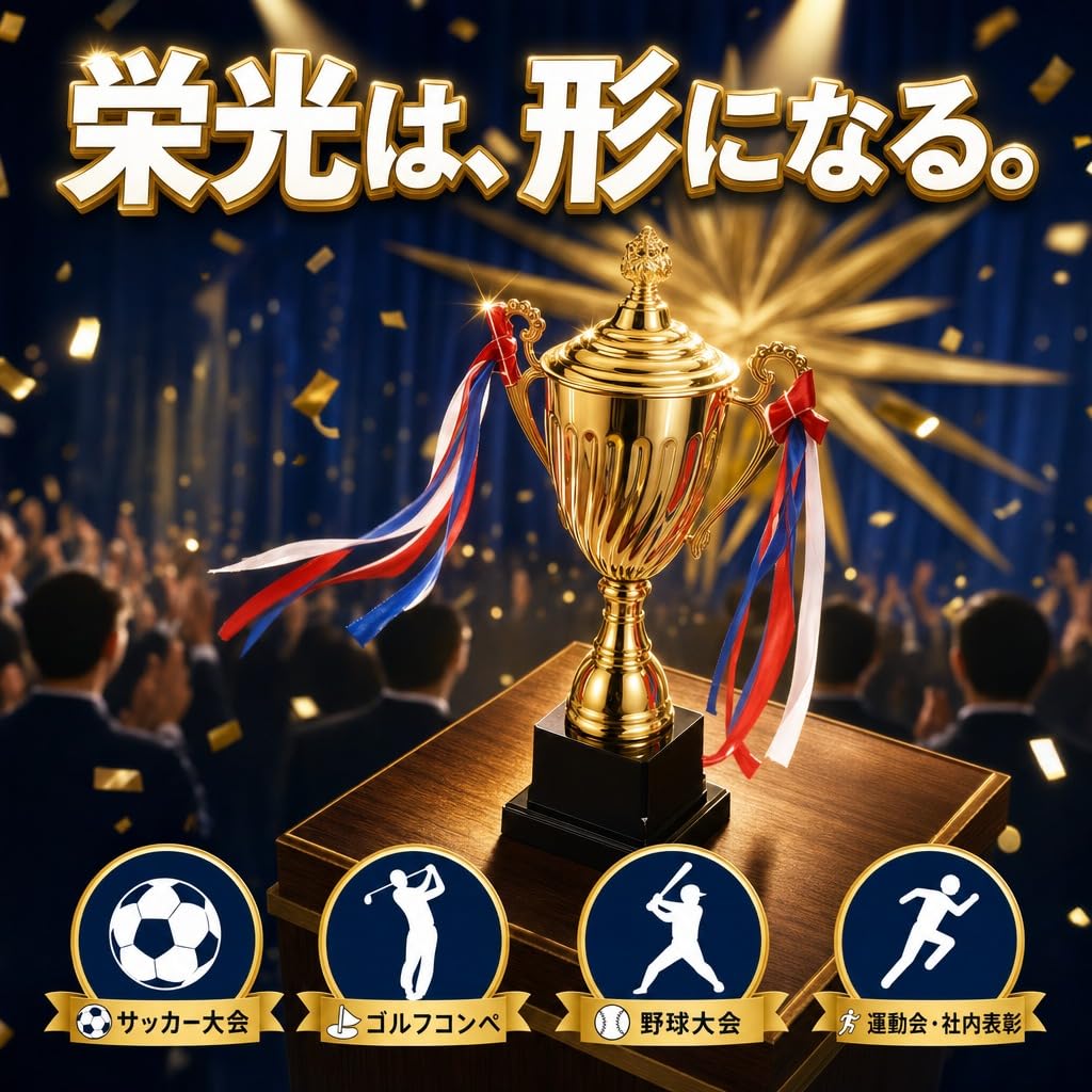 Hyack Trophy, Winner's Cup, Golf, with Ribbon, Contest Prize, Sports Tournament, Event (28.5cm) [Parallel Import]