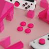 eXtremeRate PlayVital Cute Switch Thumb Grip Joystick Caps for Switch Lite Silicone Analog Covers for Bright Pink Caps, & & OLED, Joy-Con Sticks,