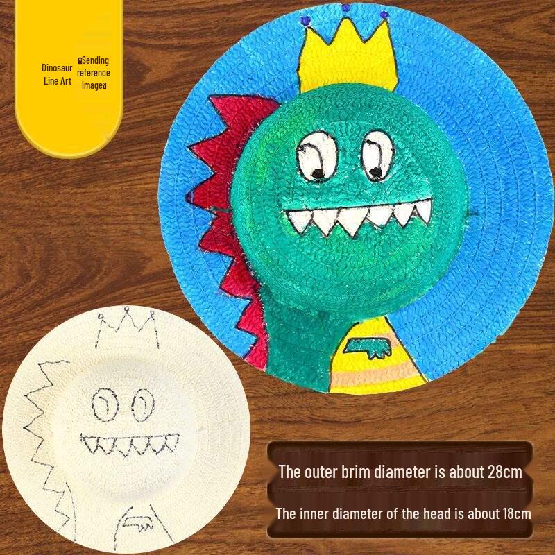Kindergarten Straw Hat DIY Wall Art Kit: Creative Painting & Graffiti Supplies