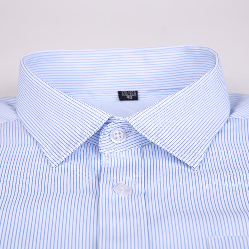 Plus Size Men's Wrinkle-Resistant 100% Cotton Striped Men's Shirt Formal Workwear Breathable S-8XL