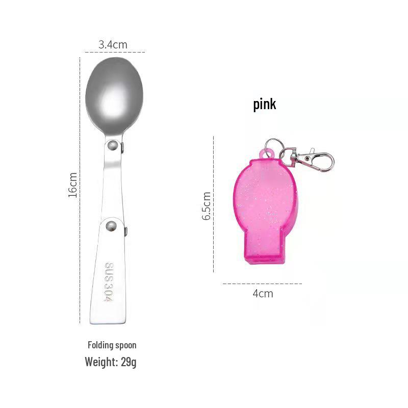 304 Stainless Steel 3-Fold Portable Spoon-Fork for Outdoor Use