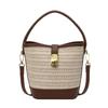 Casual Woven Straw Bag New Lazy Wind Vacation Fashion Portable Messenger Bag Bucket
