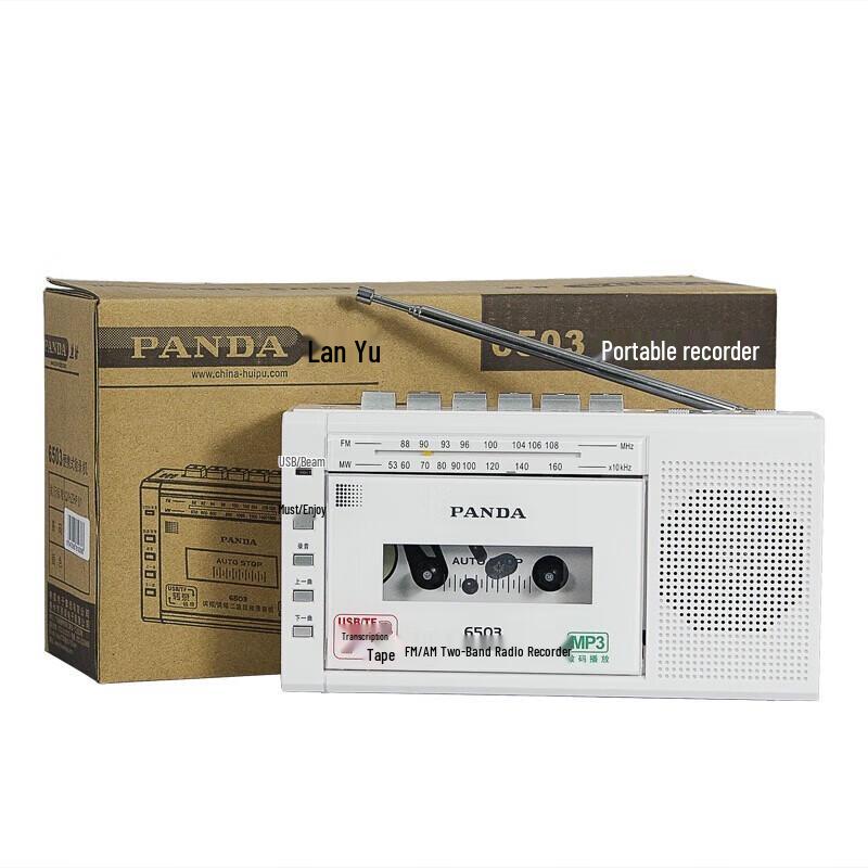Enregistreur Cassette Portable PANDA 6503 avec Radio AM/FM et Lecteur MP3 Prise CN (adaptateur inclus)