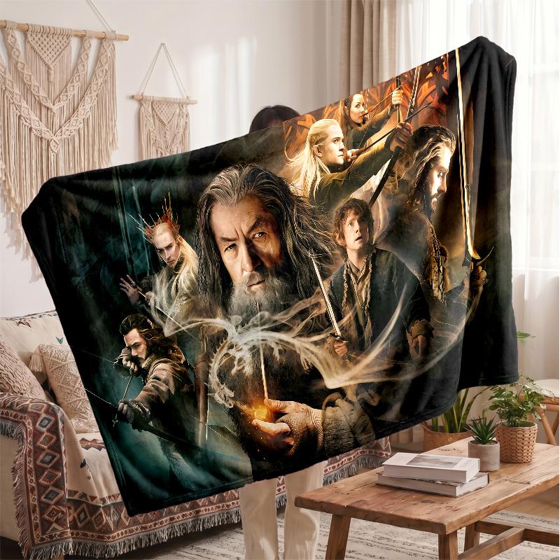 The Lord of the Rings Printed Flannel Blanket, Skin Friendly Warm Throw for Indoor Couch Bed Daily Use