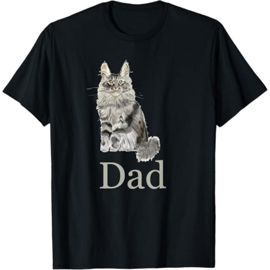 Maine Coon Cat Dad Shirt, Cat Daddy, Maine Coon Cat Father T-Shirt NDSP Mens Womens Tank Top Sweatshirt Hoodie 345 Black