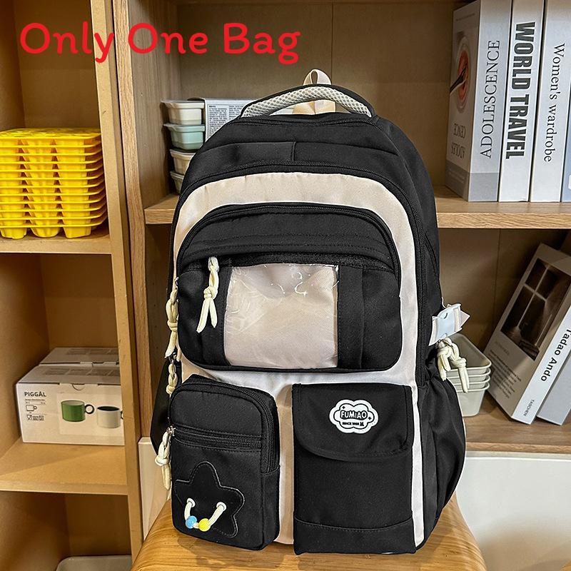 College Style Nylon Backpack With Fabric For School Use