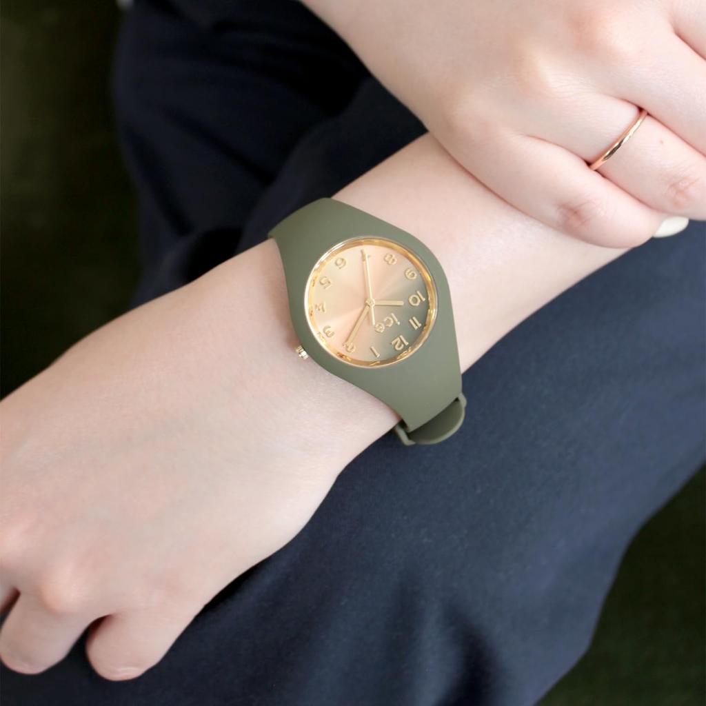 Authorized Dealer Watch 024987 ICE sunset Olive Green Small Plus Waterproof Silicone Strap [Ice-Watch] Ice-Watch Women's (37mm) 3-Hand