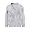 2025 New Autumn/Winter Men's Pure Cotton Cable Knit Cardigan: Youthful, Casual, V-Neck Sweater Coat, Thickened for Warmth.