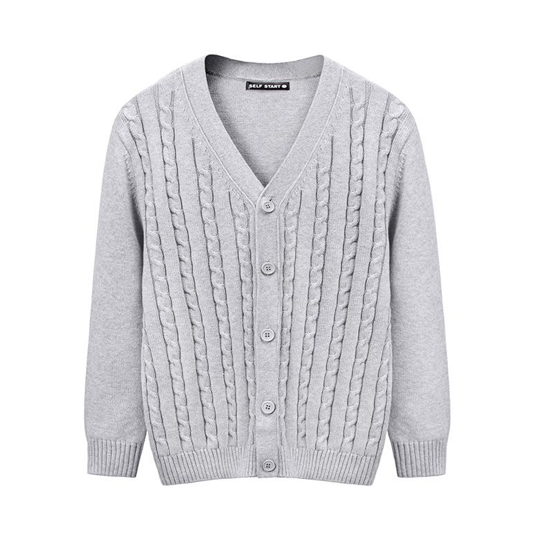 2025 New Autumn/Winter Men's Pure Cotton Cable Knit Cardigan: Youthful, Casual, V-Neck Sweater Coat, Thickened for Warmth.