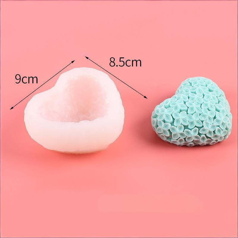 Silikonform Valentinstag Gitter Herz Garn Herz Texturiertes Herz Aromatherapie Kerze Gipsform Für Romantische Heimdekoration