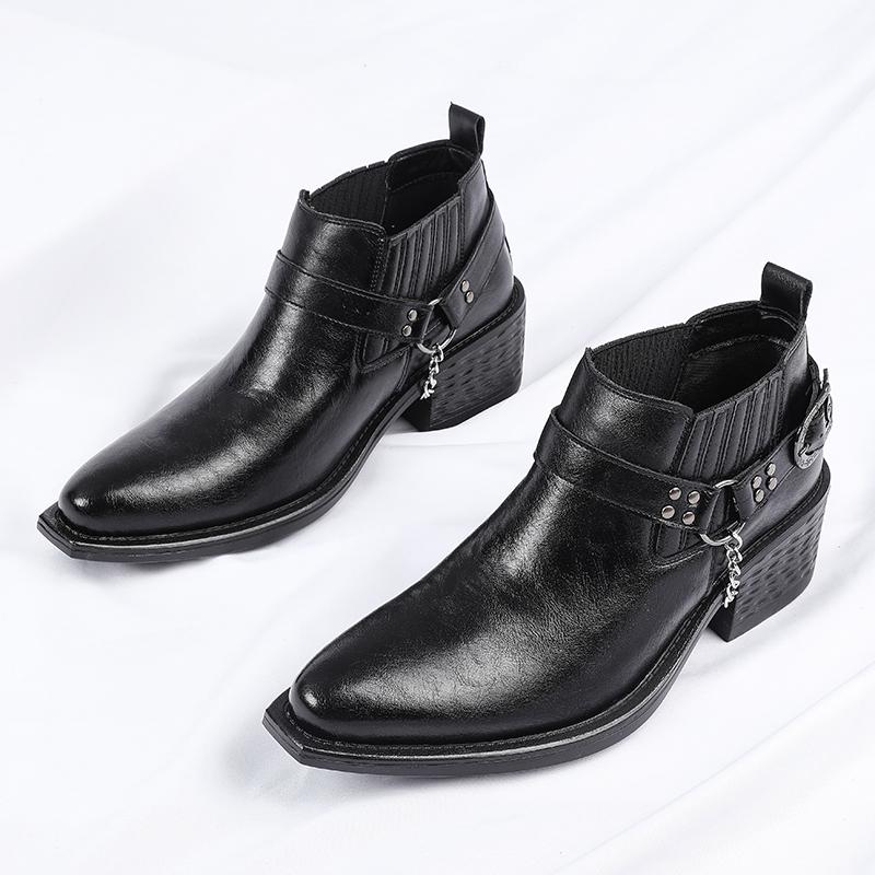 New Brown /Black Cow Leather Boots