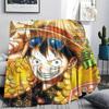 1pz Una Pezzo Monkey D Luffy Coperta in Flanella Fantasia Adatta a Tutte le Stagioni per Arredamento Casa Calore e Comfort Regali Regalo Festivo