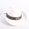 New western cowboy hat men's and women's wide-brimmed top hat bull head rivet belt buckle sun hat
