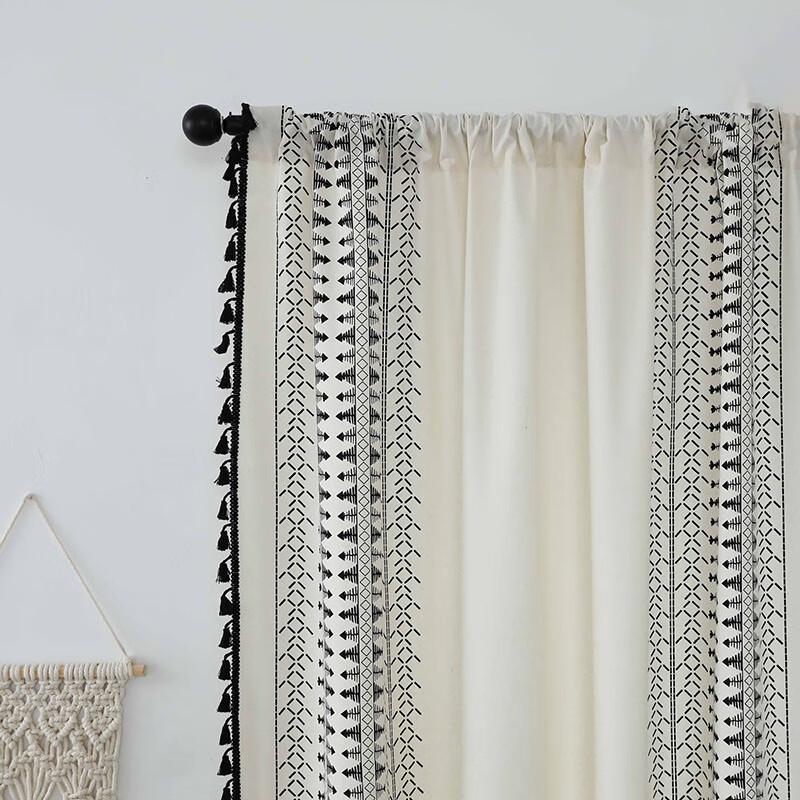Jingga Farmhouse Printed Semi-Blackout Rod Pocket Curtain