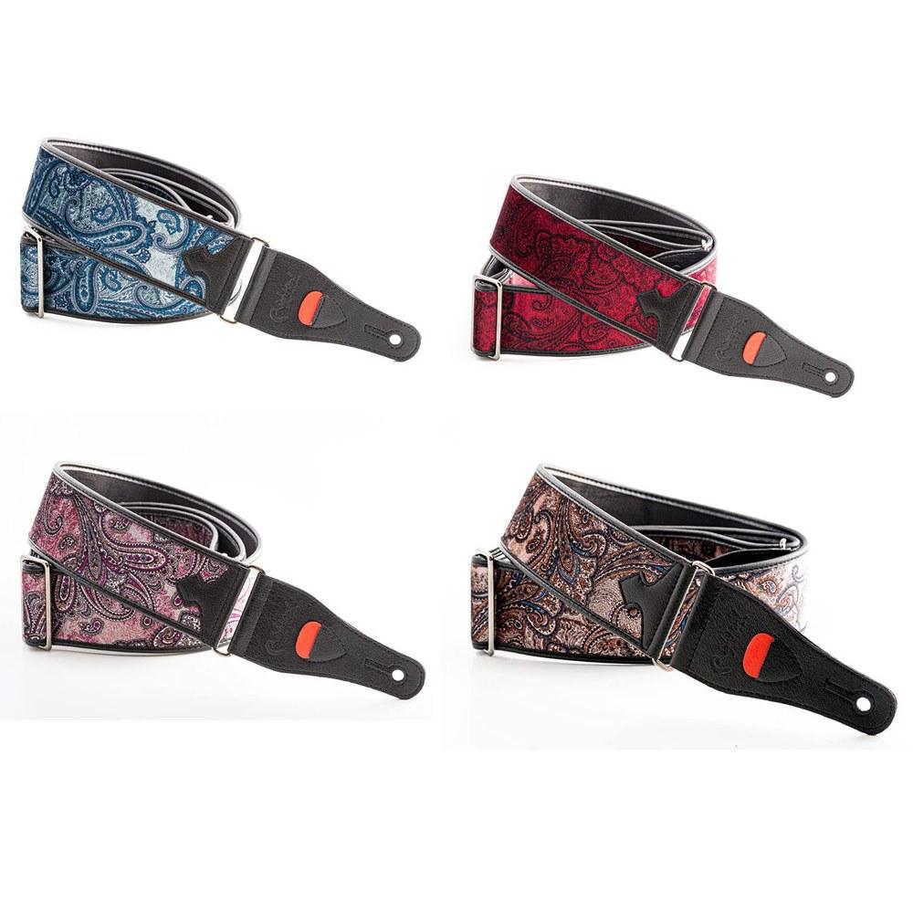 RightOn! Straps Guitar Strap PAISLEY VELVET 7cm Width 95150cm Length Blue