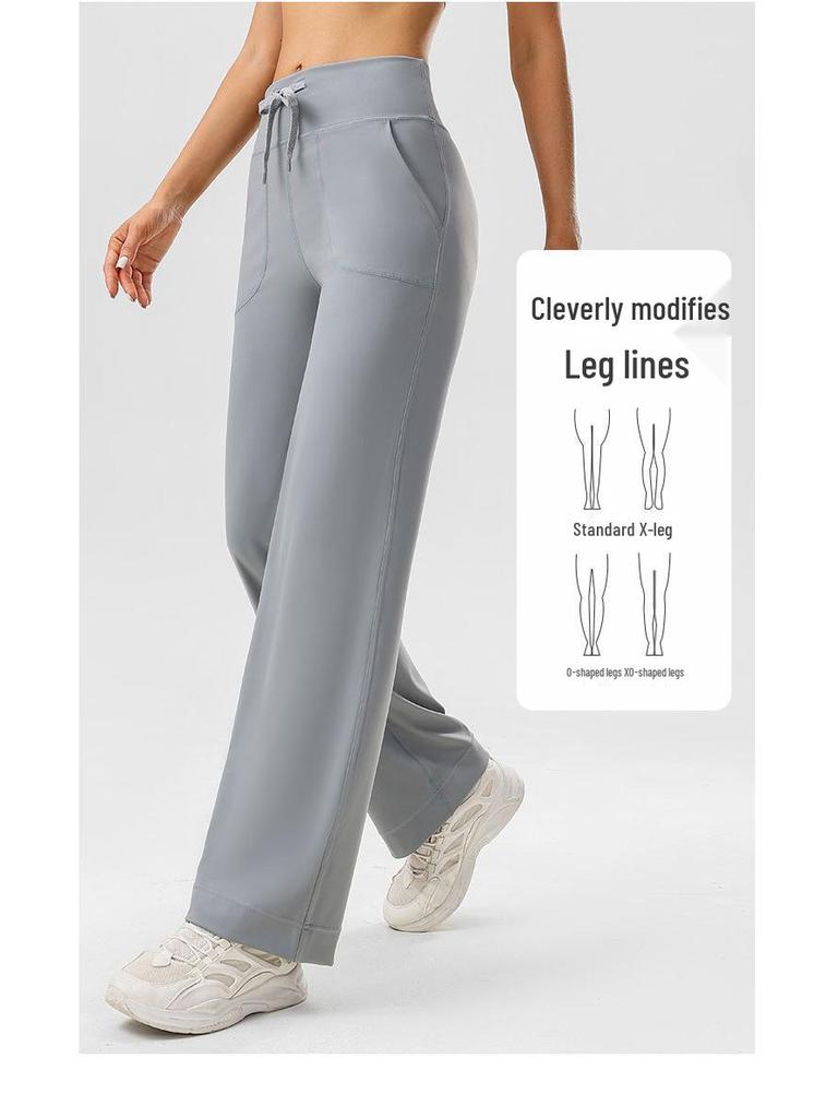 High-Waisted Women's Straight-Leg Yoga Pants for Training and Outdoor Sports