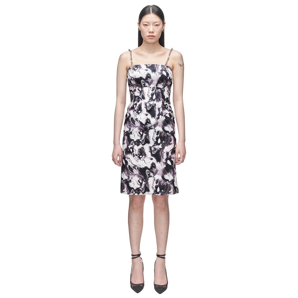 Kimjisu Marble Tailored Dress _ Black