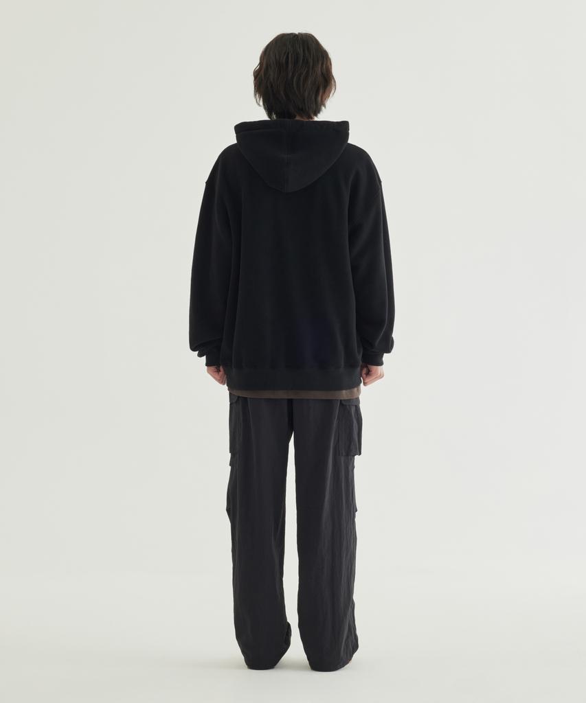 COVERNAT Small Logo Fleece Zip-Up Hoodie Black