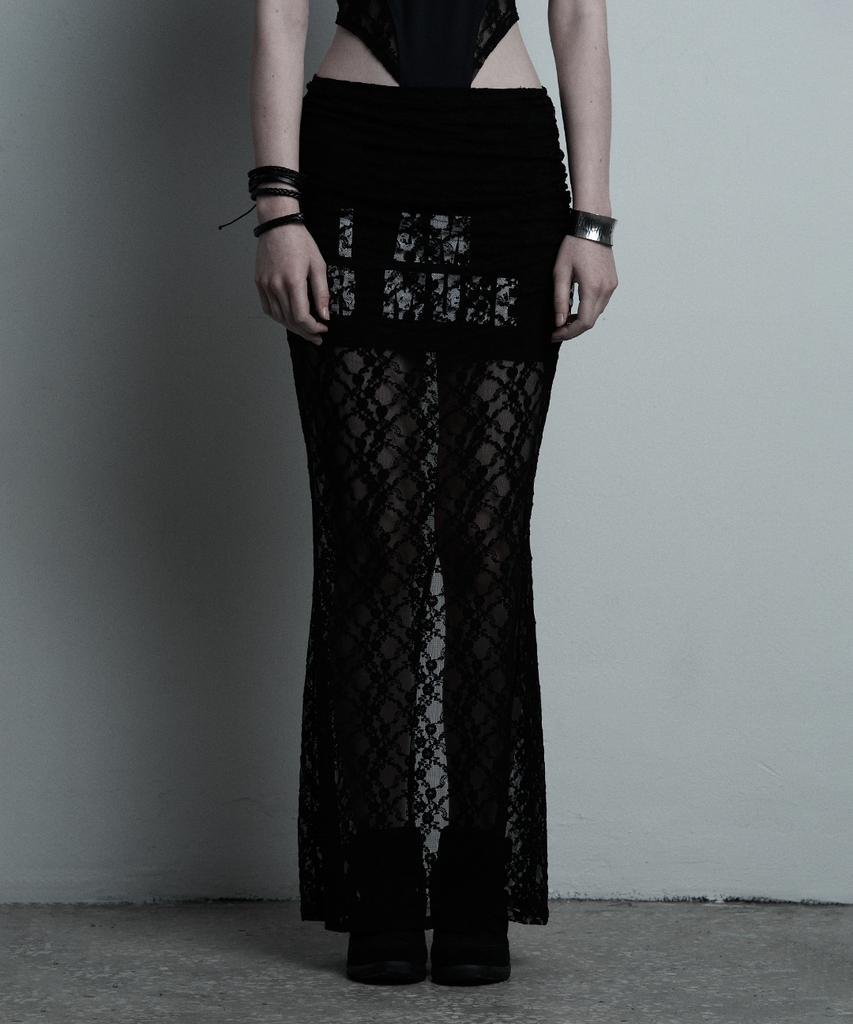 Ilio Black Lace Mermaid Long Skirt