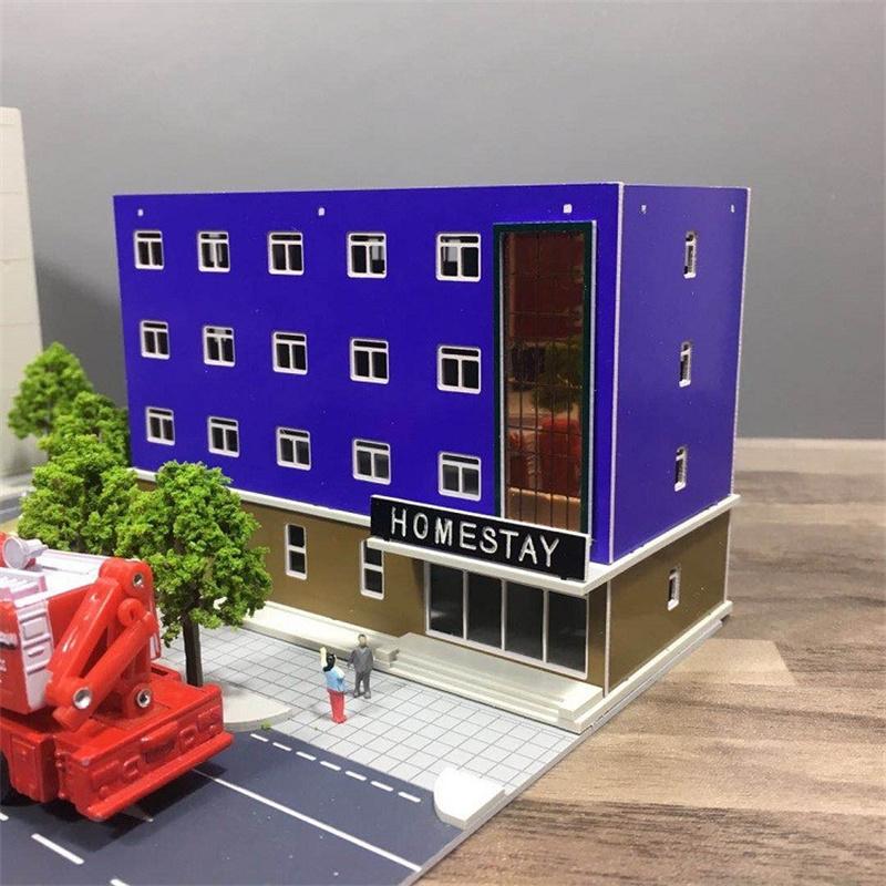 1/150 N Scale Building Model Japanese Modern City Building Train Scene Miniature Sand Table Landscape DIY Assembly Model Toy