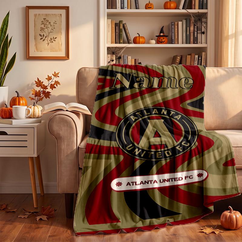 Atlanta United Custom Flannel Blankets Soft Warm Cozy Throws for Home Decor Holiday Gifts