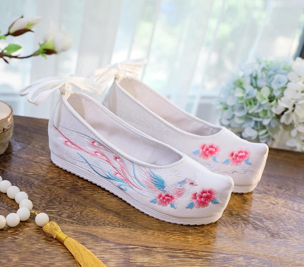 Elegante chinesische Stil Stickerei Schleifenschuhe - Inspiriert von antiken Kostümen, Damen Bühnen- und Film-Schuhwerk