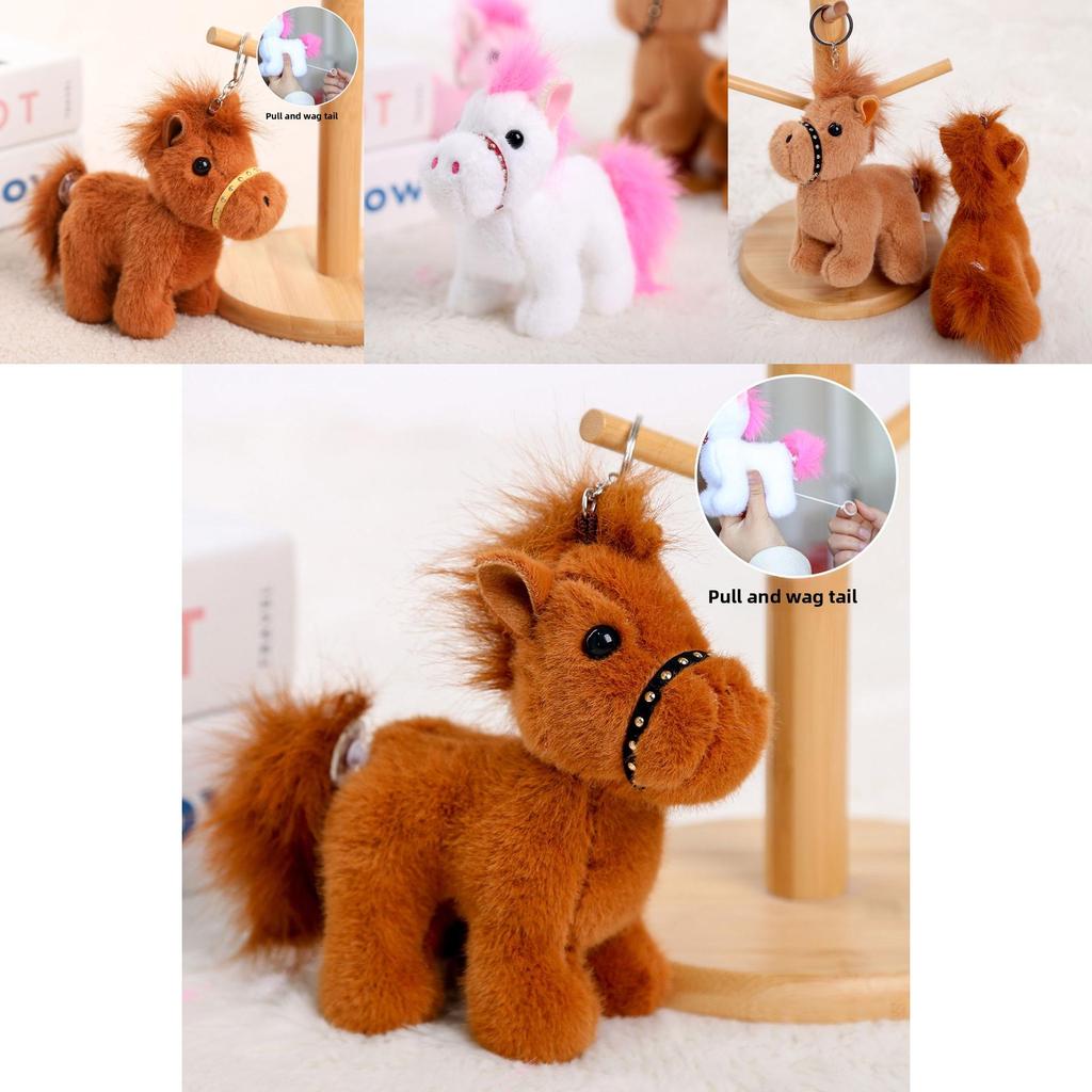 Animal Plush Doll Keyring With Pp Cotton Filling For Girls And Kids