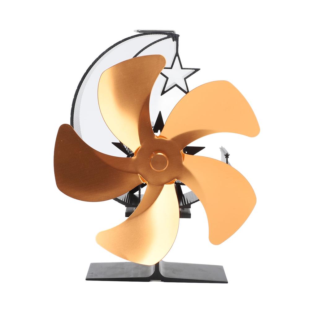 Holzofenlüfter 5 Schaufeln Ultra Leise Luftzirkulation Heizung Energieeinsparung Hitzegetrieben Kamin