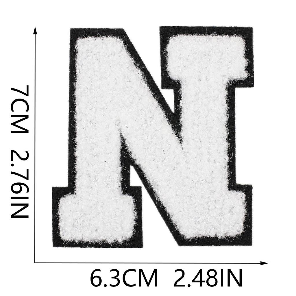 White 7Cm English Letter Embroidery Cloth Sticker Computer Embroidery Label Clothing Accessories Decorative Embroidery Sticker Ironing Stamp