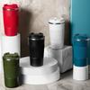380ml Stainless Steel Silicone Coffee Cup, Fashionable Insulated Mug, Creative Portable Handle Tumbler, Car Cup