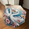 1pc Swans Flowers Automatic Open/Close Umbrella Compact Folding Umbrella with 8-Rib Shaft for Women/Men, Elegant Birthday1134S