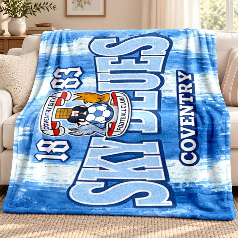 Coventry City F.C. blanket Flannel Blanket Soft Cozy Plush Throw for Sofa Bed Lightweight Home Decoration Outdoor camping