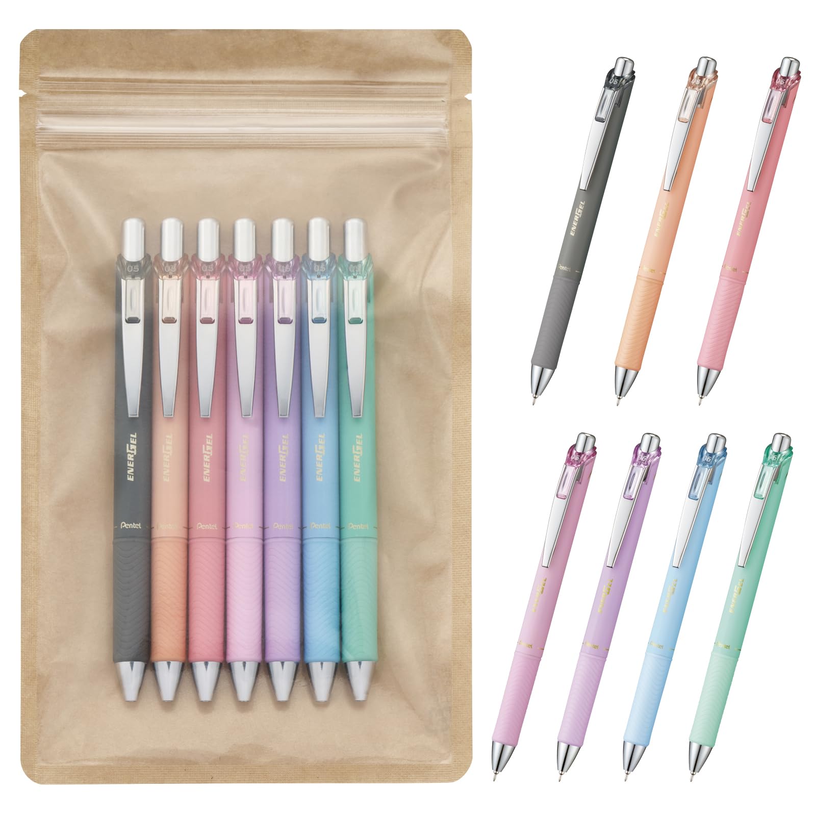 Pentel EnerGel Kohare Gel Ink Ballpoint Pen Limited Edition Set 0.5mm 7-Color BLN75KH-7STH