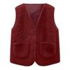Girls' Fashionable Casual Solid Color  Plush Short Vest Jacket