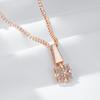 Rose Gold Color Crystal Flower Pendant Necklace For Women Full Shiny Natural Zircon Accessories Daily Fine Jewelry