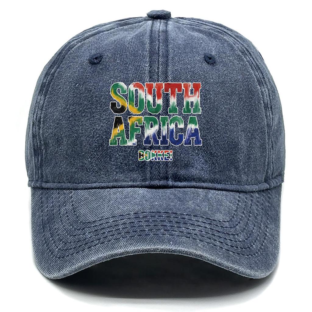 "SOUTH AFRICA" "BOKKE" Flag Printed Baseball Cap , Adjustable Baseball Hat Stylish Slouchy Trendy Leisure Woman's Cap