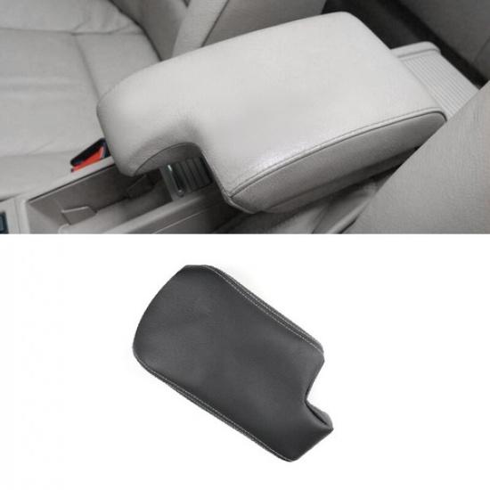 Для BMW 3 серии E46 98-05 ЧЕРНАЯ КОЖА+СЕРЫЙ 1*Крышка-бокс центрального подлокотника