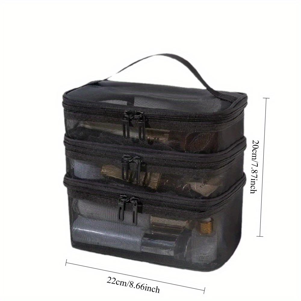 Transparent Mesh Travel Cosmetic Bag Makeup and Toiletries Kit Storage Bag Make Up Organizer Bag