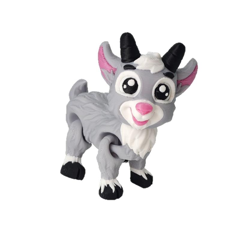 3D Printed Cute Little Lamb Toy Realistic Animals Goats Model Movable Joints Home And Office Desk Ornament Kids Toy Gift