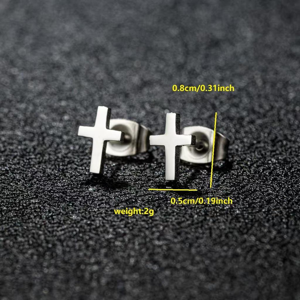 Stainless Steel Bird & Star Earrings: Woodpecker & Moon Five-Pointed Design