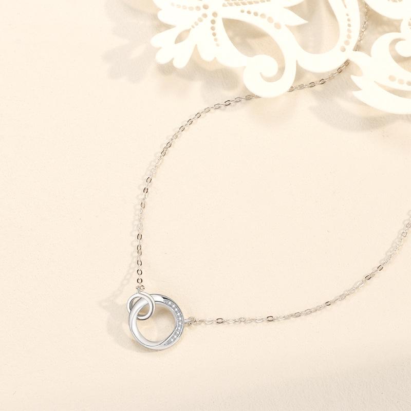 Mobius Ring Necklace Women'S Niche Exquisite Temperament Versatile Double Ring Epoxy Pendant Necklace Premium Durable