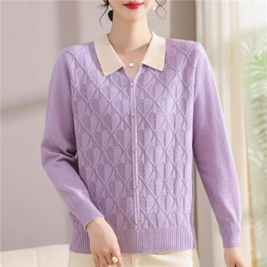 

Stylish Spring-Autumn Knit Top for Middle-Aged Women - 2026 Edition XL