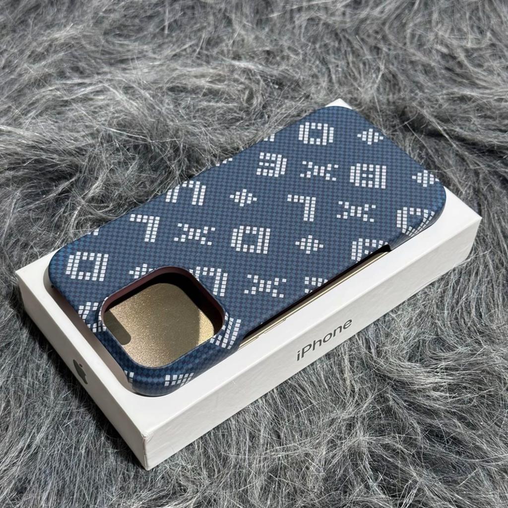 Applicable To IPhone16promax Starry Space Lattice Carbon Fiber Magnetic Phone Case Apple 15 Half Pack Protective Case 14