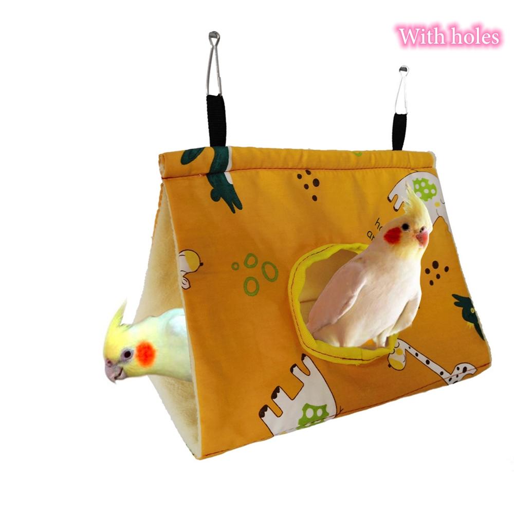 Triangle Bird Cage Parrot Plush Nest Pet Parrot Nest Budgie Warm Winter Hammock Cage House Hut Tent Bed Hanging Cave Pet Product