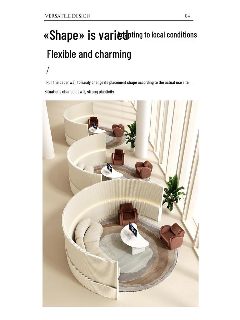 Glow Paper Folding Screen for Office, Living Room, Partition, Entryway, Rental Homes, Salons & Fences