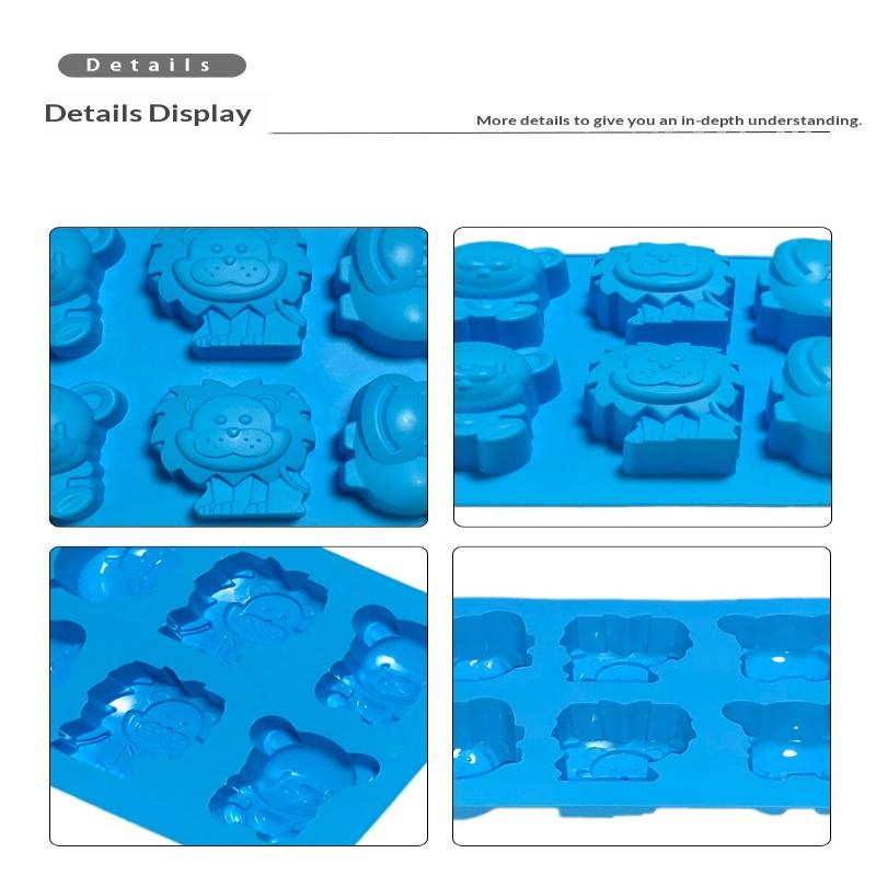 1Pc 3D Lion Cow Silicone Mold Non-Stick Easy Release for Jelly Pudding Dessert Mousse Handmade Cake Baking Decorating Tool