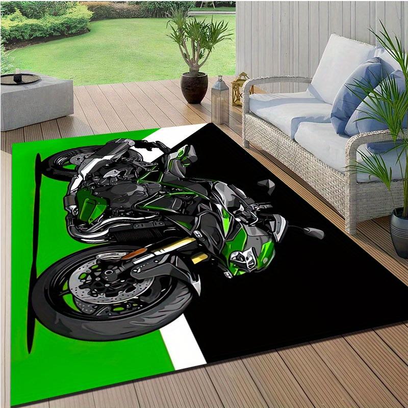 800 Grams Per Square Meter Crystal Velvet Home Camping Stylish And Trendy Motorcycle Carpet Doormat for Living Room,Bedroom,Kitchen,Bathroom