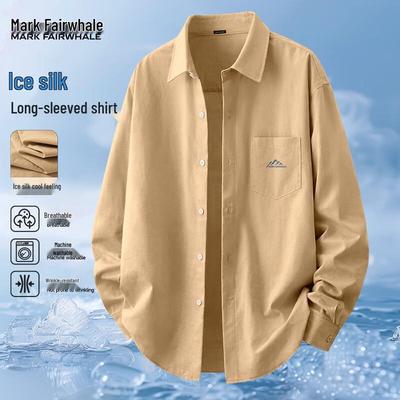 Men's Ice Silk Cooling Long Sleeve Casual Shirt