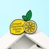 Zinc Alloy Brooch Pin, Lemon Fruit Shape Outline Brooch with Enamel Coloring, Fade-Resistant Pin for Clothing Canvas Bags Hats