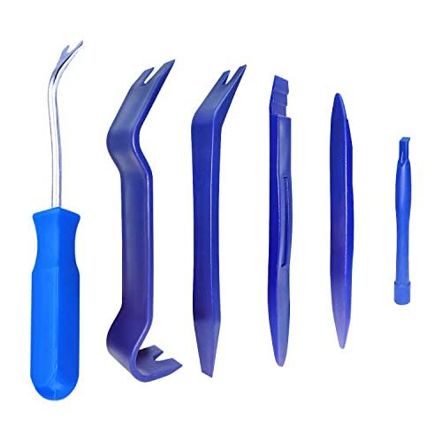 

Manelord Инструмент для снятия внутренней отделки, Снятие панелей, Инструмент для снятия силовых сидений, Инструмент-зажим для клипс, Набор из 6 предметов (синий)